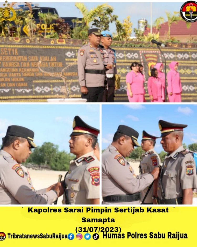 Kapolres Sarai Pimpin Sertijab Kasat Samapta