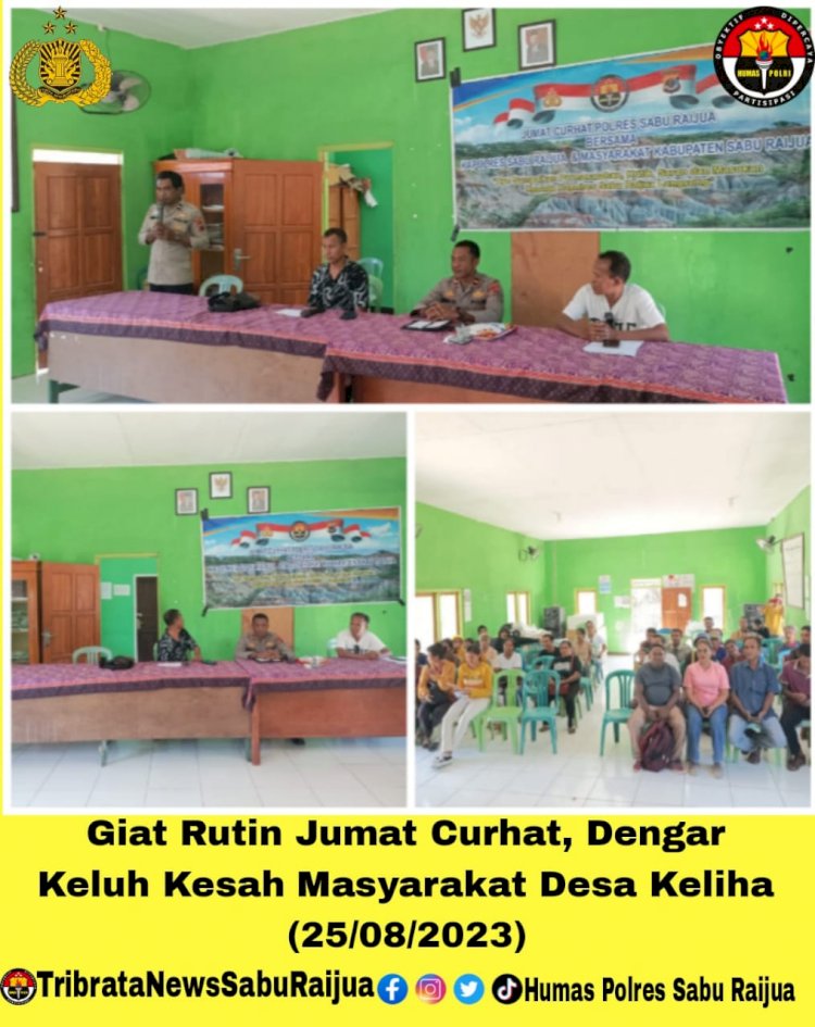 Giat Rutin Jum'at Curhat,  dengar keluh kesah masyarakat Desa Keliha