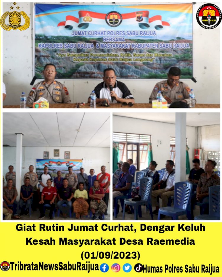 Giat Rutin Jum'at Curhat,  dengar keluh kesah masyarakat Desa Raedewa