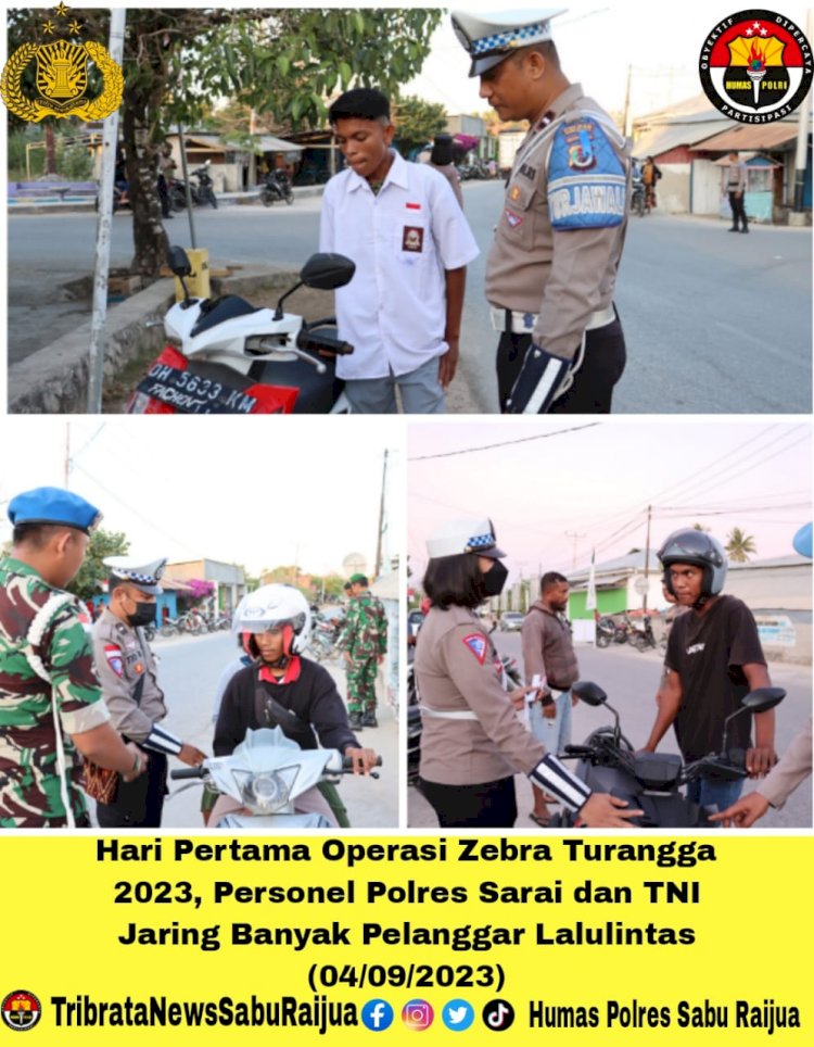 Hari Pertama Operasi Zebra Turangga 2023, Personel Polres sarai dan TNI Jaring Banyak Pelanggar Lalulintas