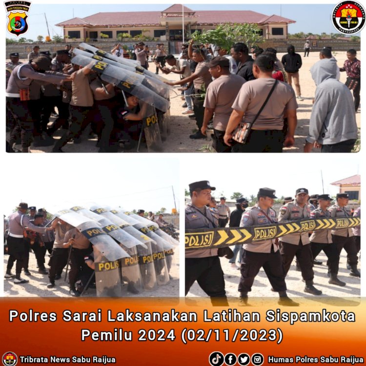 Polres Sarai Laksanakan Latihan Sispamkota Pemilu 2024