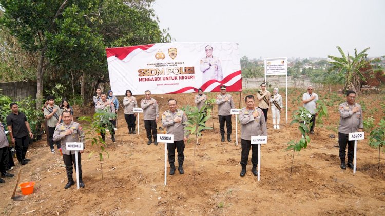 Judul: SSDM Polri Gelar Bakti Sosial, Bakti Kesehatan, Tanam Pohon dan Akan Bangun Sekolah SMA Taruna Bhayangkara di Gunung Sindur, Bogor