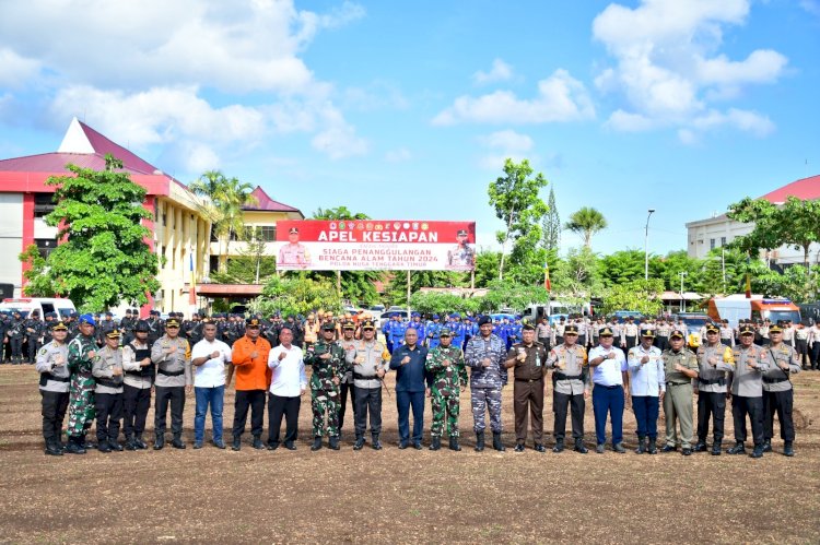 Komitmen Melindungi NTT dari Ancaman Alam, Kapolda NTT Pimpin Apel Kesiapan Penanggulangan Bencana.-