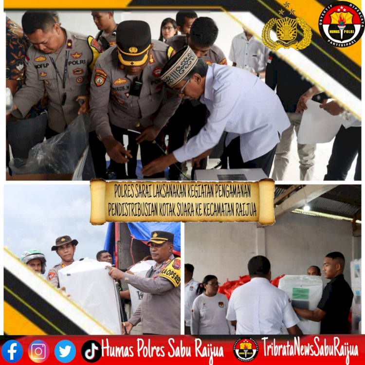 Polres Sarai Laksanakan Kegiatan pengamanan Pendistribusian Kotak Suara Ke Kecamatan Raijua.