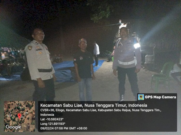 PAM KAMPANYE PERTEMUAN TERBATAS CALEG DPRD KAB SABU RAIJUA DARI PARTAI PERINDO DI RUMAH ROVENTINO LEO LEDE DESA,HALAPADJI KEC. SABU LIAE KAB. SABU RAIJUA