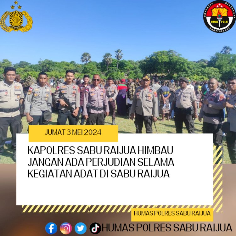 Kapolres Sabu Raijua Himbau Jangan Ada Perjudian Selama Kegiatan Adat Di Sabu Raijua