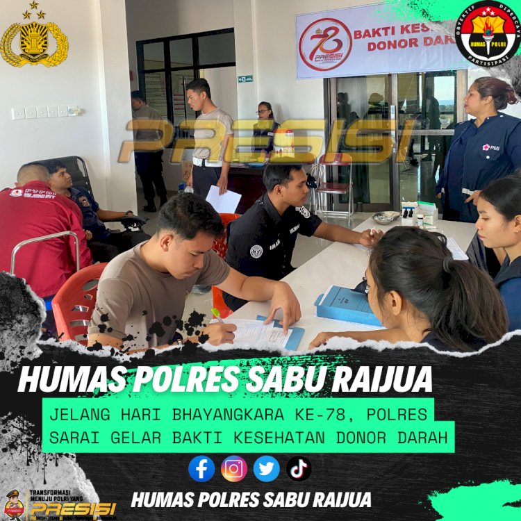 Jelang Hari Bhayangkara Ke-78, Polres Sarai Gelar Bakti Kesehatan Donor Darah