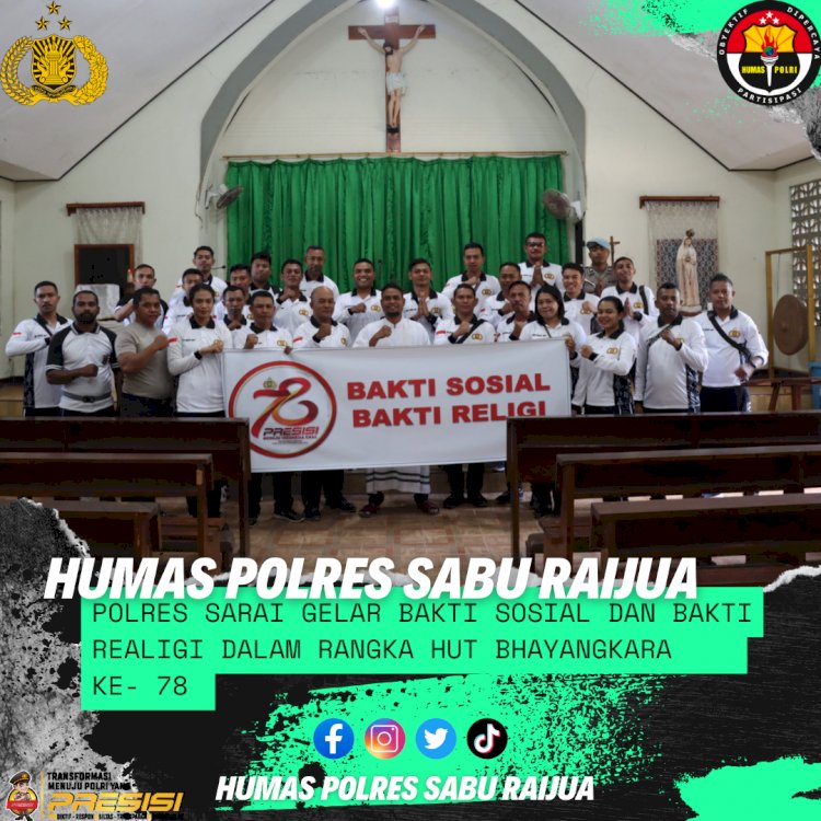 Jelang HUT Bhayangkara ke-78 Polres Sarai Gelar Bakti Sosial dan Bakti Religi .