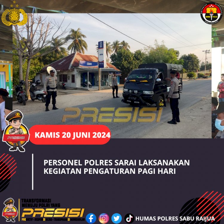 Personel Polres Sarai Laksanakan Kegiatan Pengaturan Pagi Hari