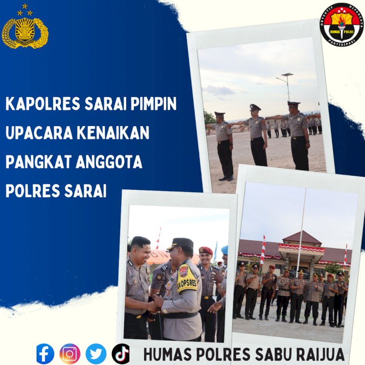 Kapolres Sarai Pimpin Upacara Kenaikan Pangkat Anggota