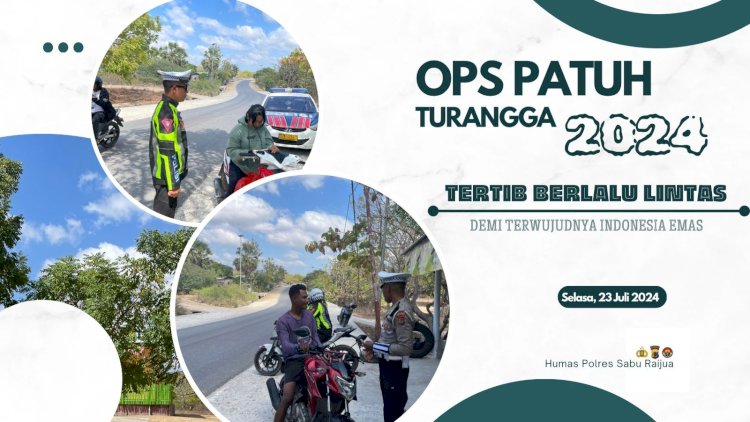 Satuan Lalulintas Polres Sabu Raijua mulai dari tanggal 15 Juli 2024 sampai dengan tanggal 28 Juli 2024 sedang melaksanakan Operasi Patuh Turangga 2024 di seputaran wilayah Hukum Polres Sabu Raijua.