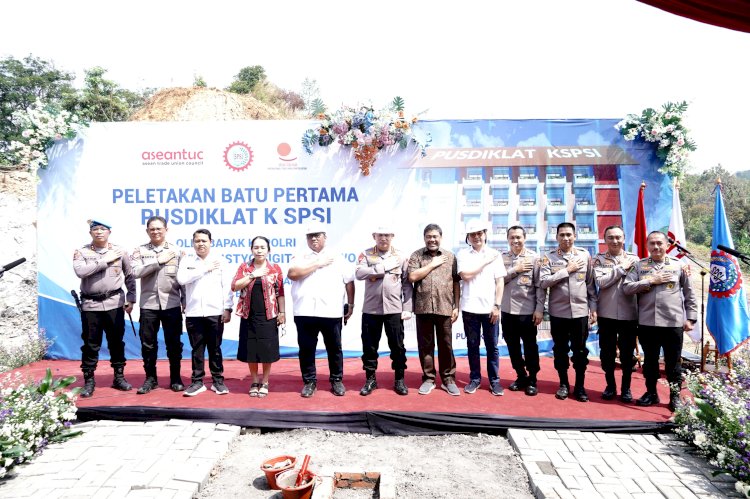 Kapolri Laksanakan Peletakan Batu Pertama Pembangunan Gedung Pusdiklat SPSI di Kawasan Jatiluhur Kab. Purwakarta