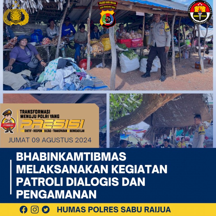 Bhabinkamtibmas Melaksanakan Kegiatan Patroli Dialogis dan Pengamanan