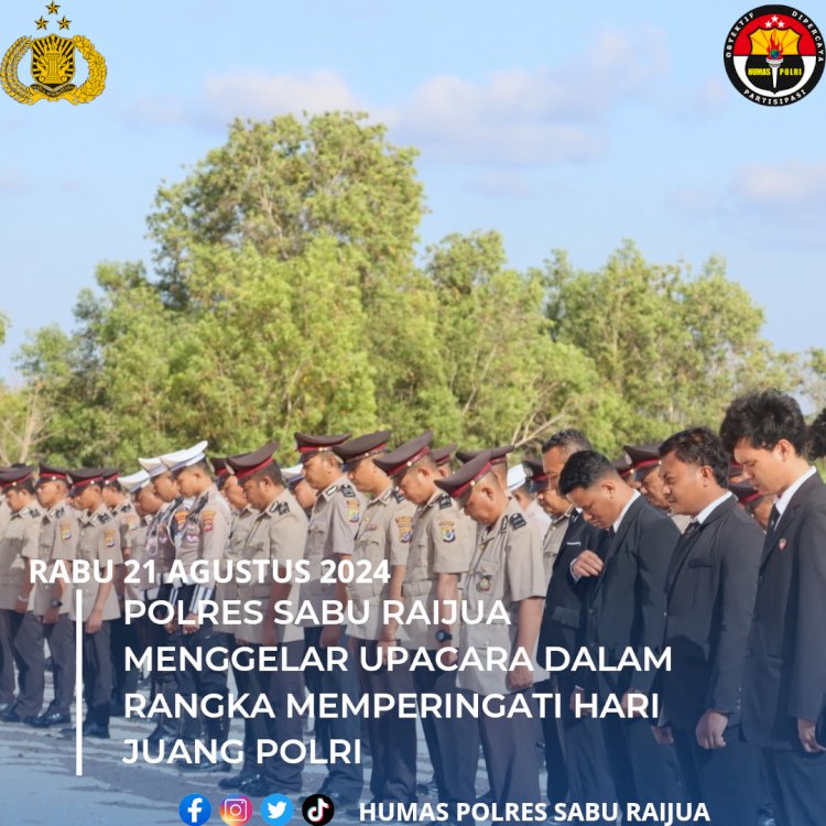 POLRES SABU RAIJU MENGGELAR UPACARA DALAM RANGKA MEMPERINGATI HARI JUANG POLRI 