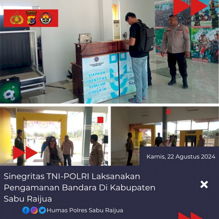 Sinergitas TNI-POLRI Laksanakan Pengamanan Bandara Di Kabupaten Sarai