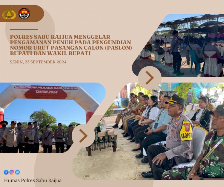 Polres Sabu Raijua menggelar pengamanan penuh pada pengundian nomor urut pasangan calon (Paslon) Bupati dan Wakil Bupati