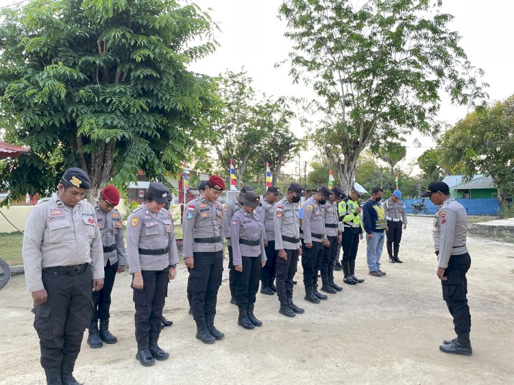 Wakapolsek Sabu Barat Pimpin pengamanan Kampanye Terbatas di Zona 1 Kec. Sabu Barat