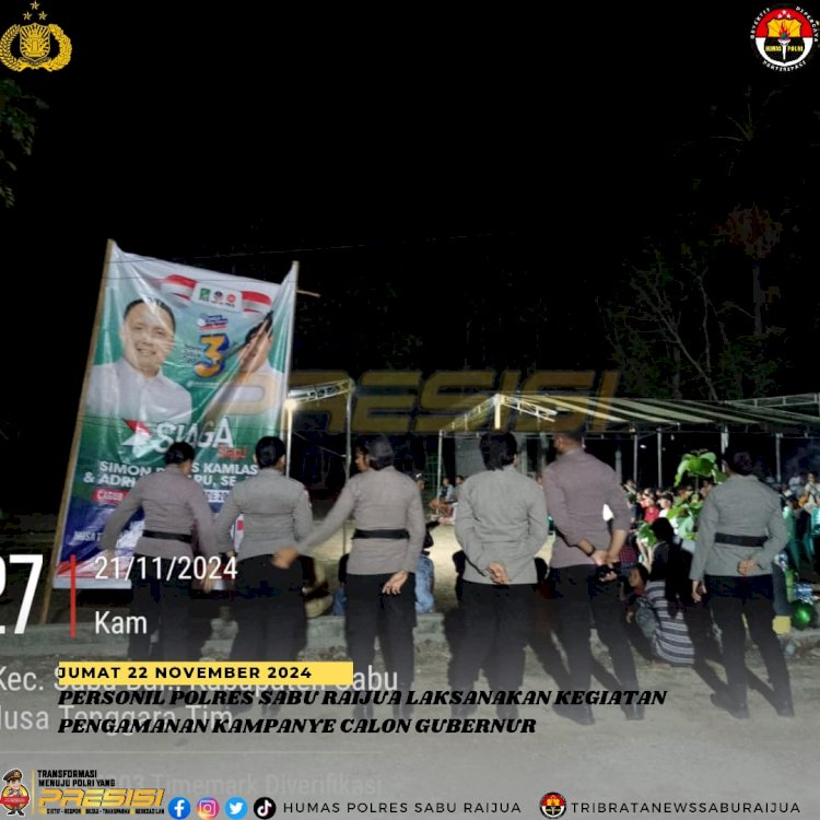 PERSONEL POLRES SABU RAIJUA LAKSANAKAN KEGIATAN PENGAMANAN CALON GUBERNUR