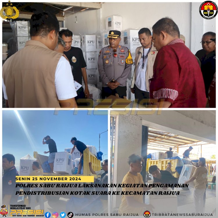 Polres Sabu Raijua Laksanakan Kegiatan Pengamanan Pendistribusian Kotak Suara Ke Kecamatan Raijua.