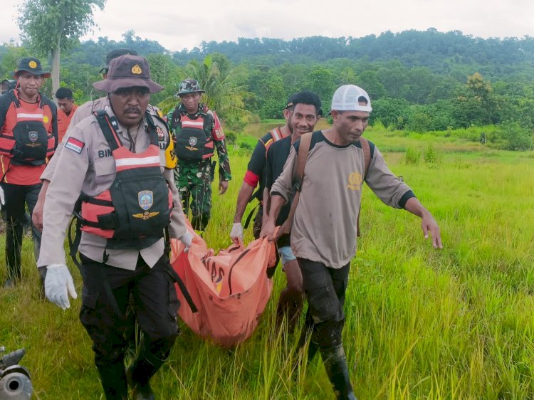 Tiga Hari Pencarian, Polsek Tasifeto Timur dan Tim Temukan Jasad Warga yang Hanyut Terseret Banjir