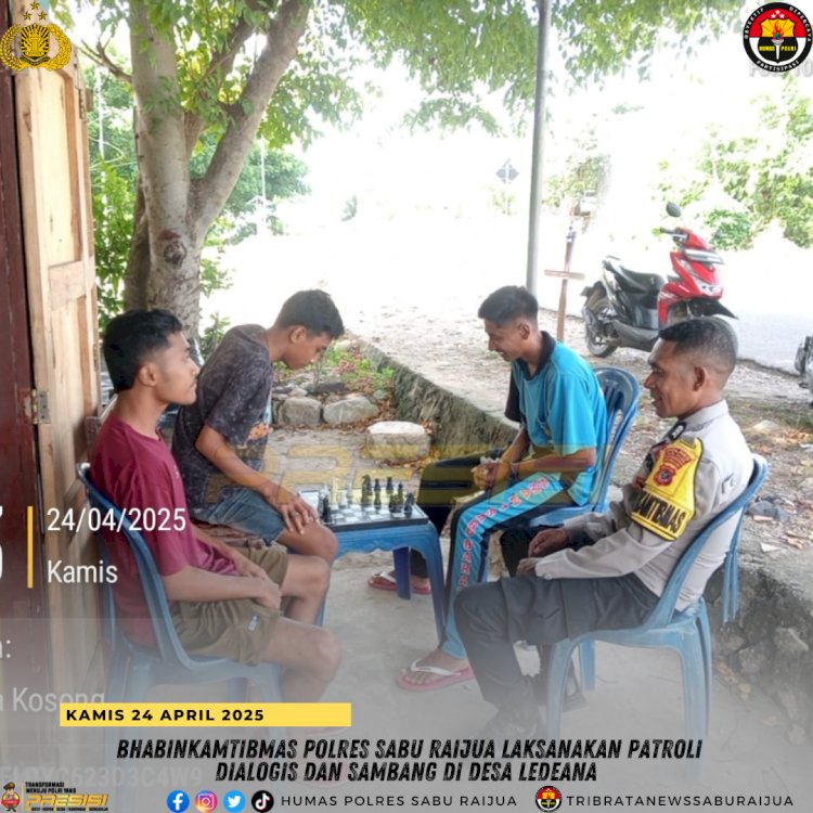 Bhabinkamtibmas Polres Sabu Raijua Laksanakan Patroli Dialogis dan Sambang di Desa Ledeana