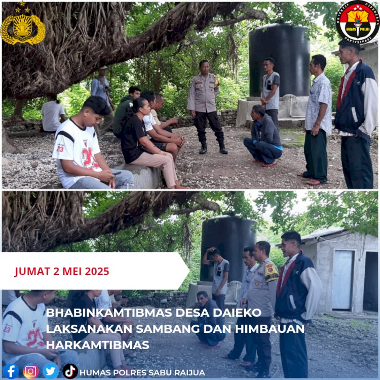Bhabinkamtibmas Desa Daieko Laksanakan Sambang dan Himbauan Harkamtibmas