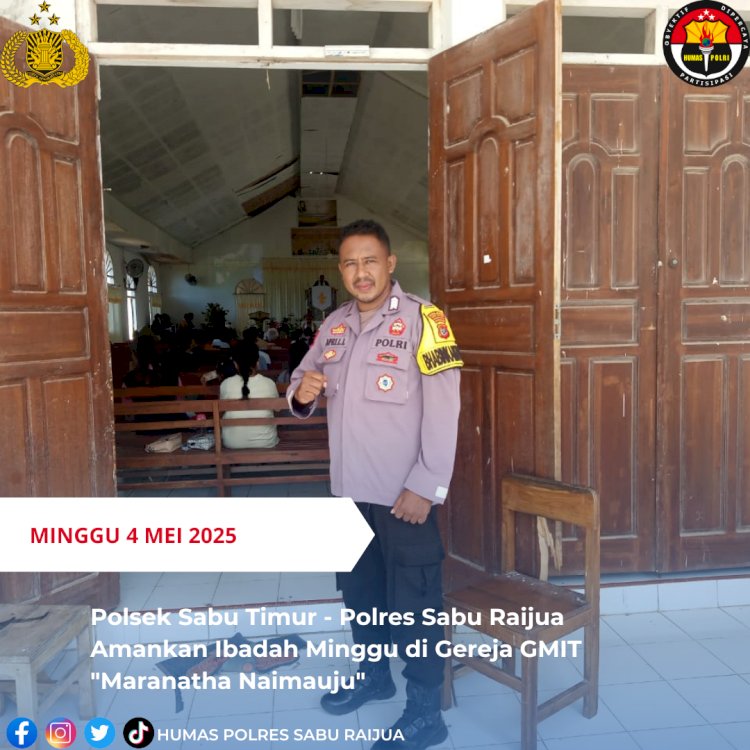 Polsek Sabu Timur - Polres Sabu Raijua Amankan Ibadah Minggu di Gereja GMIT