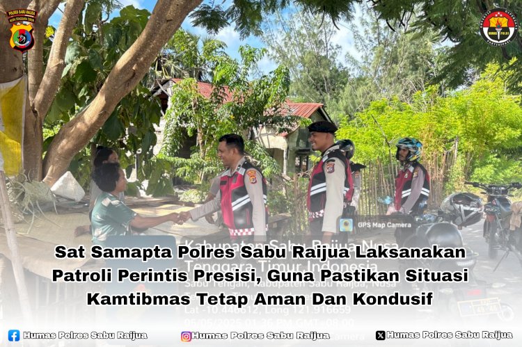 Unit Turjawali Sat Samapta Polres Sabu Raijua Laksanakan Kegiatan Patroli Kota Samapta Polri