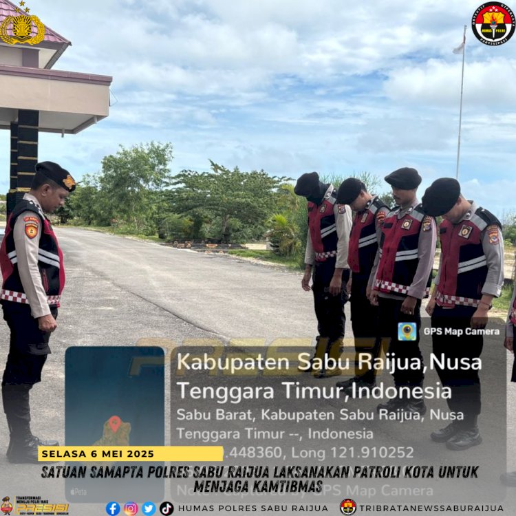 Satuan Samapta Polres Sabu Raijua Laksanakan Patroli Kota untuk Menjaga Kamtibmas