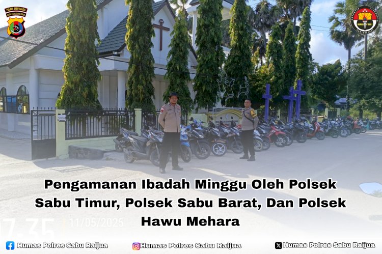 Pengamanan Ibadah Minggu oleh Polsek Sabu Timur, Polsek Sabu Barat, dan Polsek Hawu Mehara