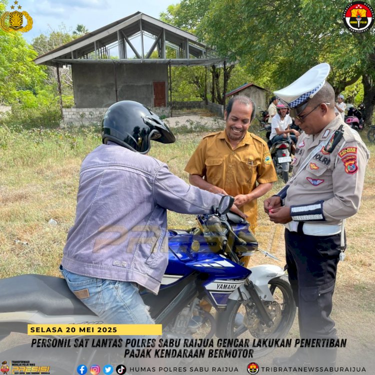 Personil Sat Lantas Polres Sabu Raijua Gencar Lakukan Penertiban Pajak Kendaraan Bermotor