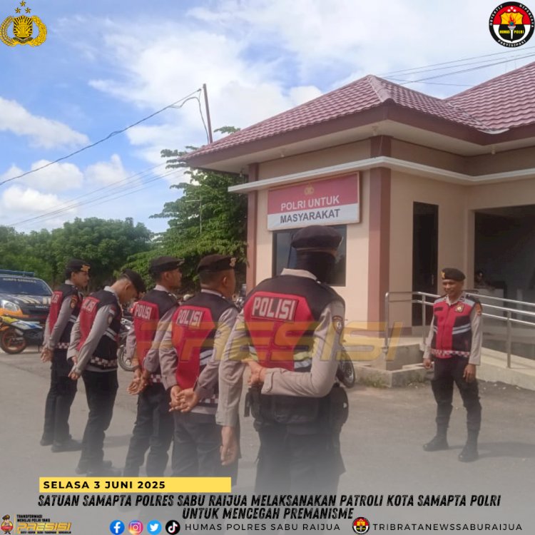 Satuan Samapta Polres Sabu Raijua Melaksanakan Patroli Kota Samapta Polri untuk Mencegah Premanisme