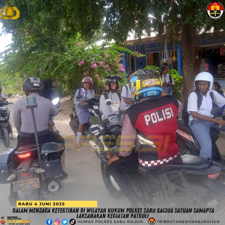 Dalam Menjaga Ketertiban Di Wilayah Hukum Polres Sabu Raijua Satuan Samapta Laksanakan Kegiatan Patroli