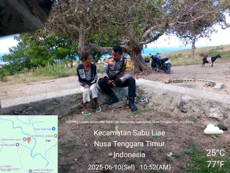 Bhabinkamtibmas Polres Sabu Raijua Laksanakan Patroli dan Sambang di Desa Ledeke