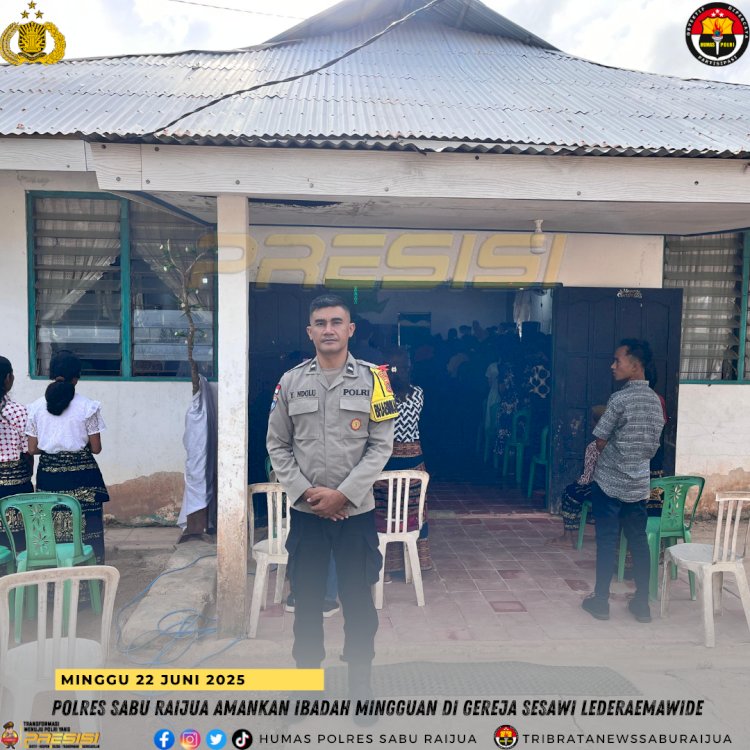 Polres Sabu Raijua Amankan Ibadah Mingguan di Gereja Sesawi Lederaemawide