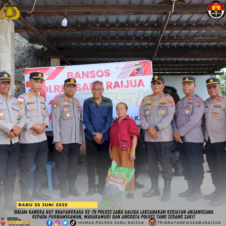 Dalam Rangka HUT Bhayangkara Ke-79 Polres Sabu Raijua Laksanakan Anjangsana Kepada Purnawirawan, Warakawuri dan Anggota Yang Sedang Sakit.