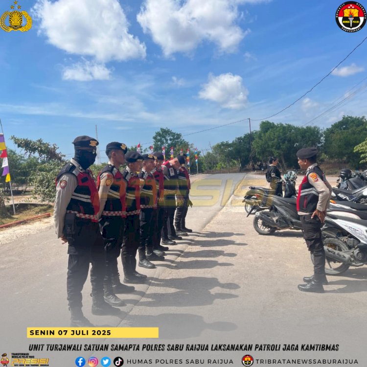 Unit Turjawali Satuan Samapta Polres Sabu Raijua Laksanakan Patroli Kota untuk Menjaga Kamtibmas