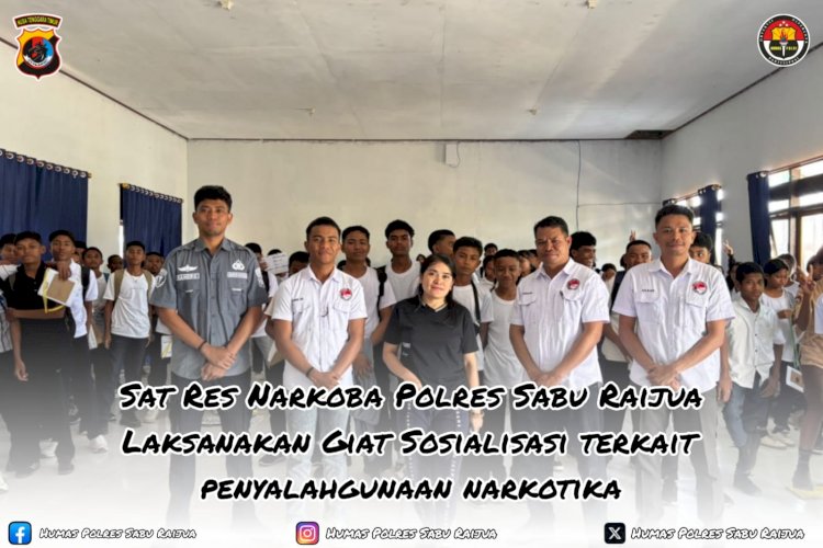 Guna meningkatkan pemahaman dan kesadaran generasi muda terhadap bahaya penyalahgunaan narkotika, Polres Sabu Raijua melalui Satuan Reserse Narkoba melaksanakan kegiatan sosialisasi dan penyuluhan kepada siswa-siswi SMKN 1 Sabu Barat