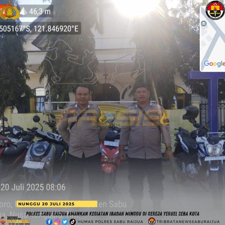 Polres Sabu Raijua Amankan Kegiatan Ibadah Minggu di Gereja Yeruel Seba Kota