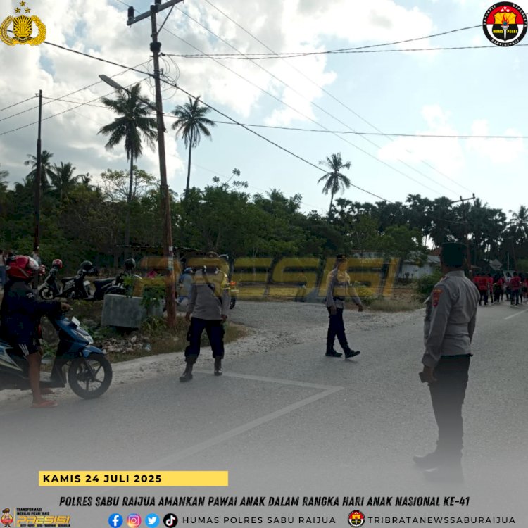 Polres Sabu Raijua Amankan Pawai Anak dalam Rangka Hari Anak Nasional ke-41