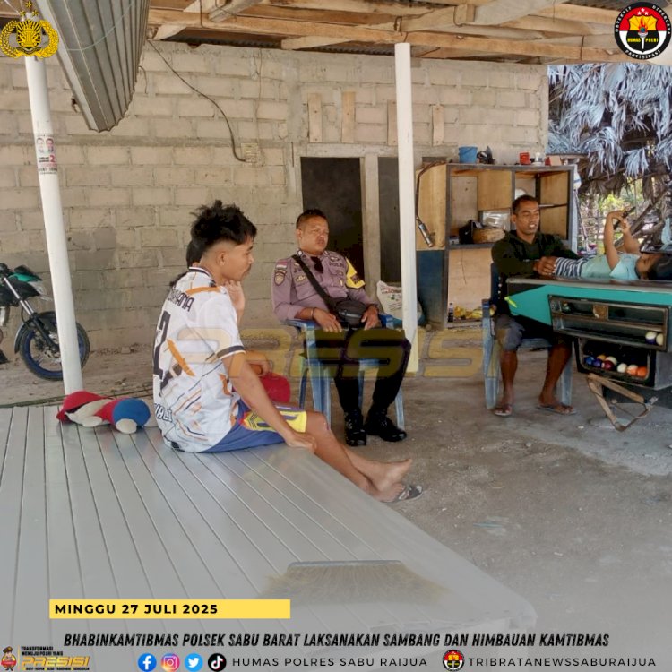 Bhabinkamtibmas Polsek Sabu Barat Laksanakan Sambang dan Himbauan Kamtibmas