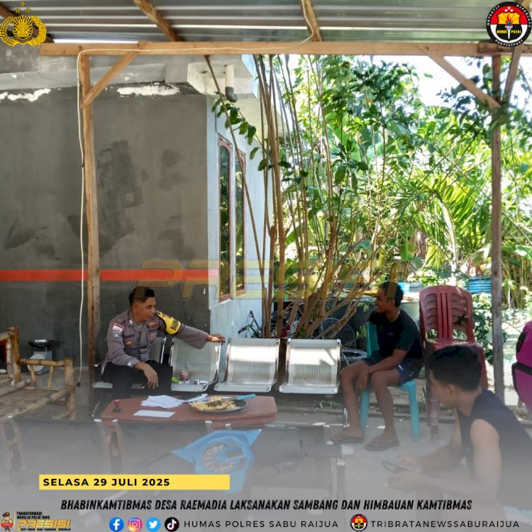 Bhabinkamtibmas Desa Raemadia Laksanakan Sambang dan Himbauan Kamtibmas untuk Meningkatkan Kesadaran Masyarakat