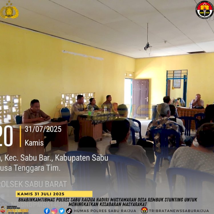 Bhabinkamtibmas Polres Sabu Raijua Hadiri Musyawarah Desa Rembuk Stunting untuk Meningkatkan Kesadaran Masyarakat