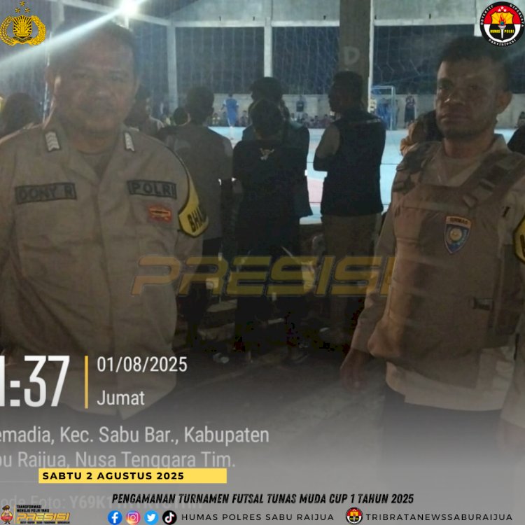 Pengamanan Turnamen Futsal Tunas Muda Cup I Tahun 2025 Berjalan Aman dan Lancar