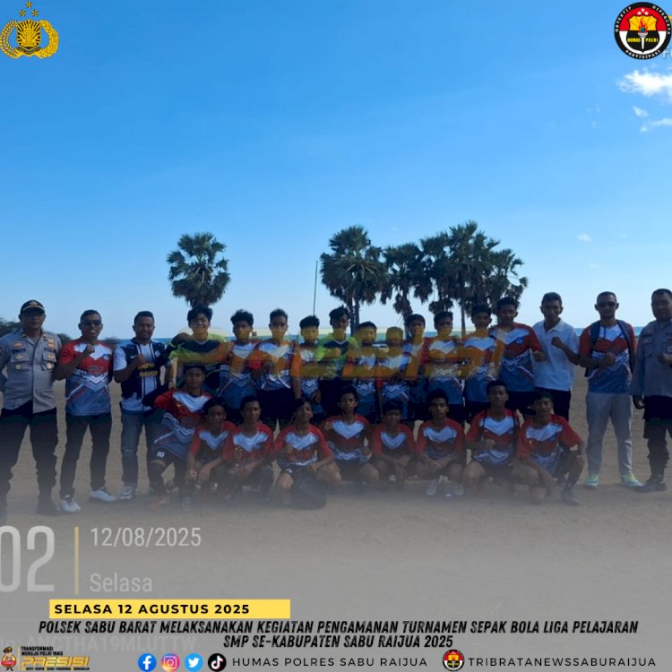 Polsek Sabu Barat Melaksanakan Kegiatan Pengamanan Turnamen Sepak Bola Liga Pelajar SMP se-Kabupaten Sabu Raijua 2025