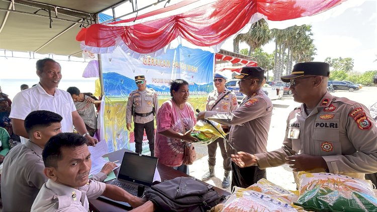 POLRES SABU RAIJUA DAN BULOG GELAR GERAKAN PANGAN MURAH PERINGATI HUT KE-80 KEMERDEKAAN RI
