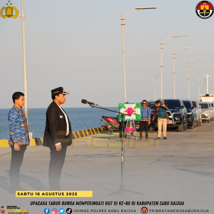 Upacara Tabur Bunga Memperingati HUT Ke-80 Kemerdekaan RI di Kabupaten Sabu Raijua