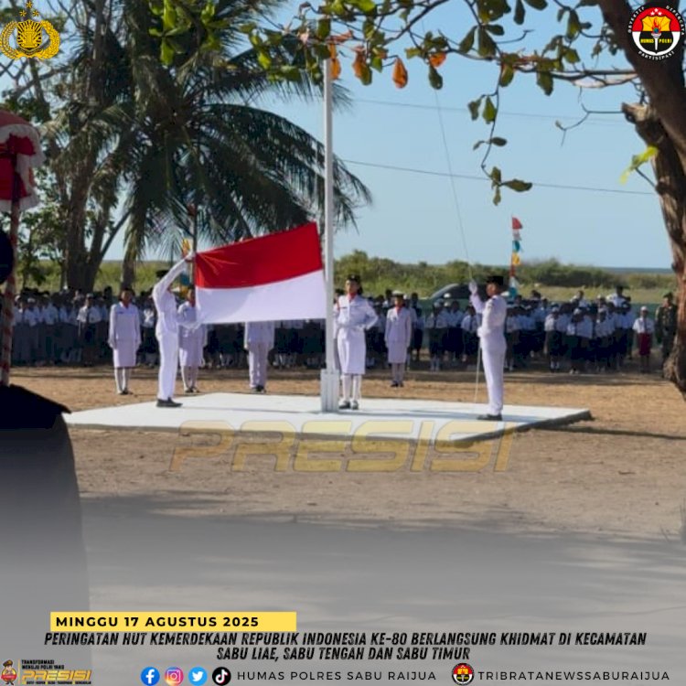 Peringatan HUT Kemerdekaan Republik Indonesia ke-80 di Kabupaten Sabu Raijua berlangsung dengan meriah dan khidmat di tiga kecamatan, yaitu Kecamatan Sabu Liae, Sabu Tengah, dan Sabu Timur.
