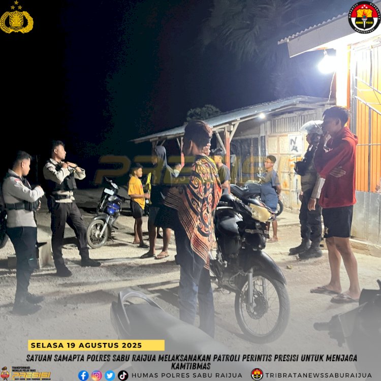 Satuan Samapta Polres Sabu Raijua Melaksanakan Patroli Perintis Presisi untuk Menjaga Kamtibmas