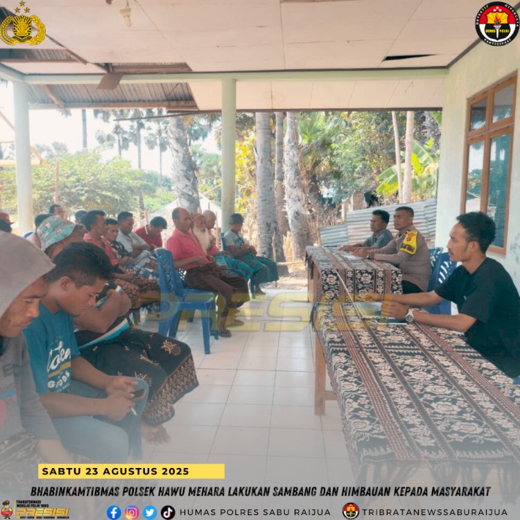 Bhabinkamtibmas Polsek Hawu Mehara Lakukan Sambang dan Himbauan kepada Masyarakat